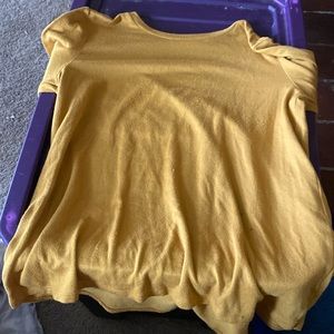 mustard yellow, loose fit long sleeve, American Eagle, Medium